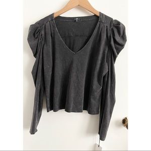 NWT 7 For All Mankind Puff Sleeve Cotton Shirt